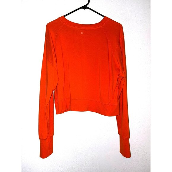 Sweaty Betty Orange Cropped Long Sleeve Sweatshirt UK Size XL U.S. Size 14 - Picture 4 of 8